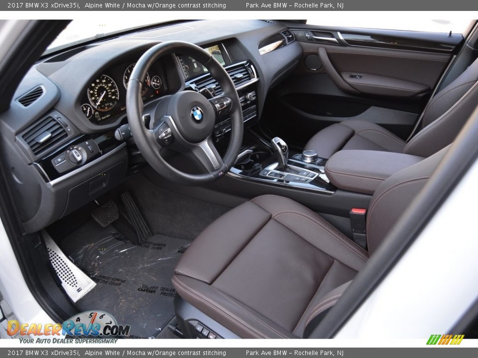 Mocha w/Orange contrast stitching Interior - 2017 BMW X3 xDrive35i Photo #10