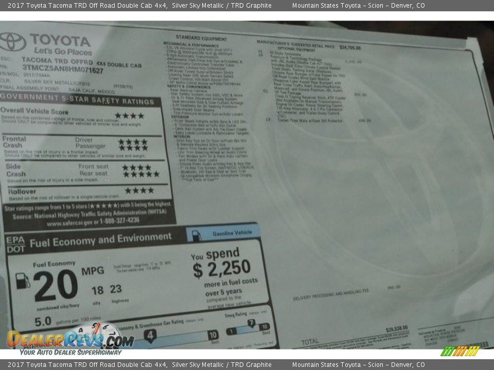 2017 Toyota Tacoma TRD Off Road Double Cab 4x4 Silver Sky Metallic / TRD Graphite Photo #10