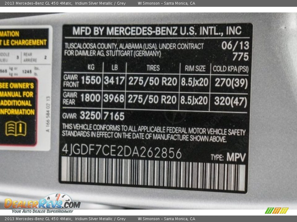 2013 Mercedes-Benz GL 450 4Matic Iridium Silver Metallic / Grey Photo #20