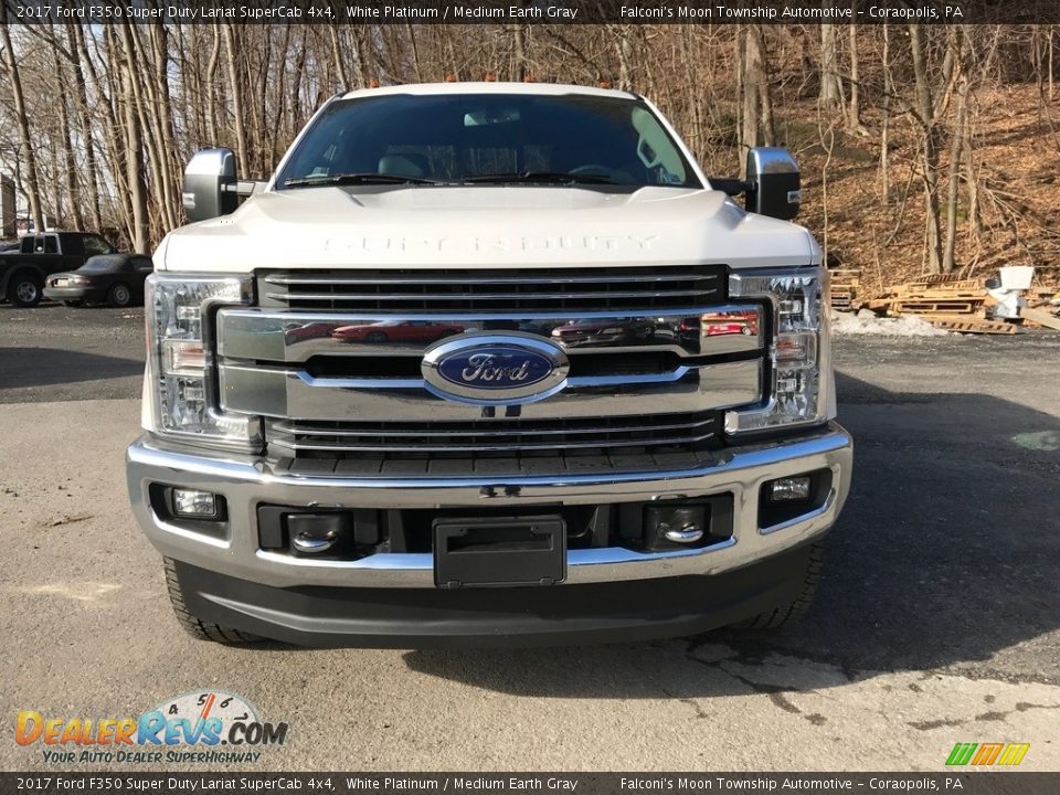 2017 Ford F350 Super Duty Lariat SuperCab 4x4 White Platinum / Medium Earth Gray Photo #2
