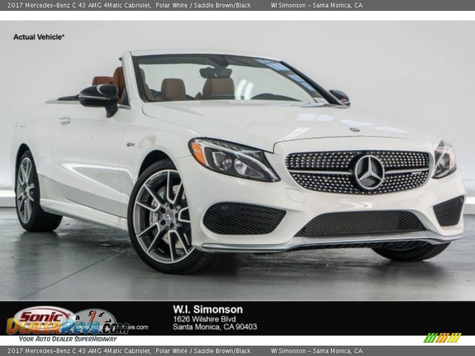 2017 Mercedes-Benz C 43 AMG 4Matic Cabriolet Polar White / Saddle Brown/Black Photo #1