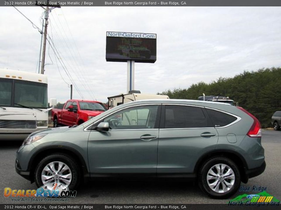 2012 Honda CR-V EX-L Opal Sage Metallic / Beige Photo #2