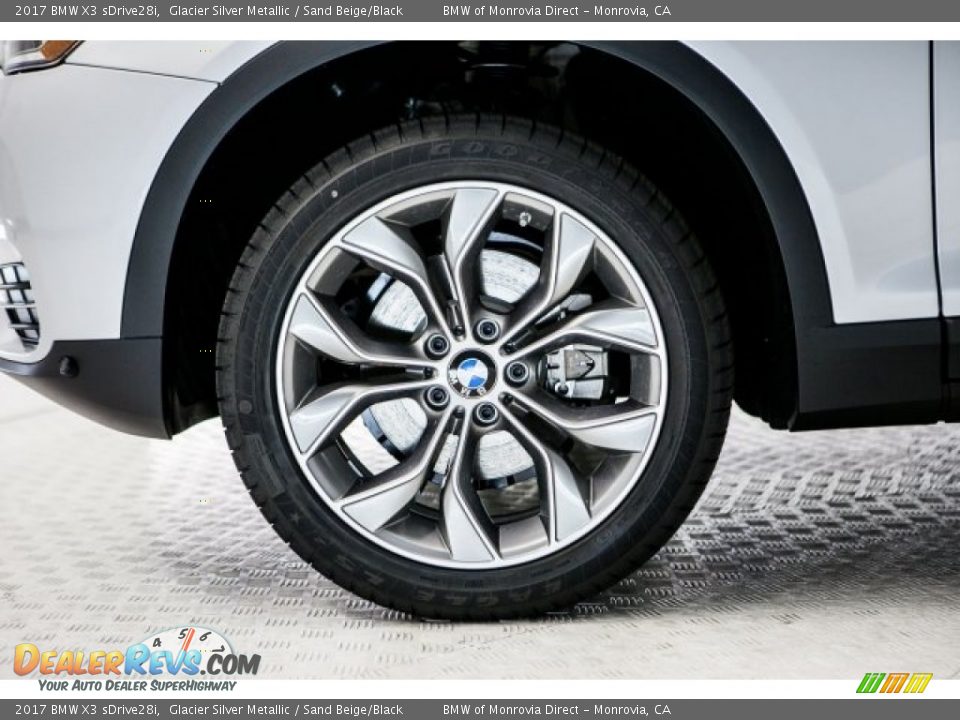 2017 BMW X3 sDrive28i Glacier Silver Metallic / Sand Beige/Black Photo #9