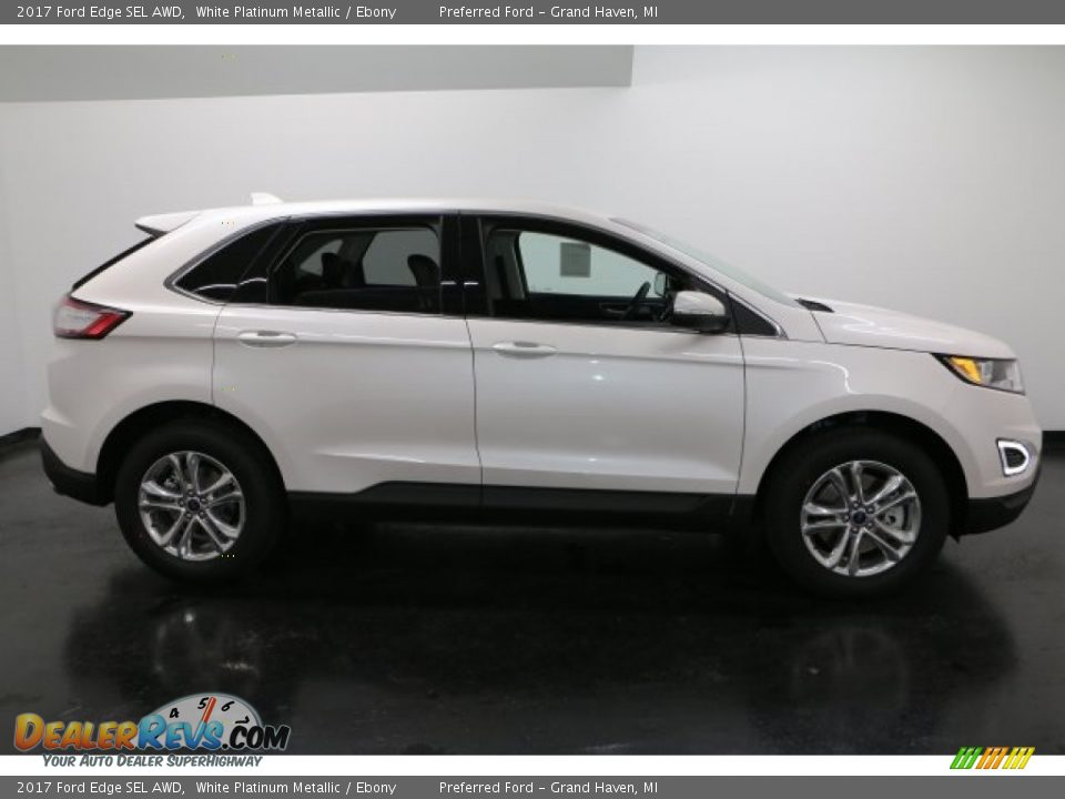 2017 Ford Edge SEL AWD White Platinum Metallic / Ebony Photo #1