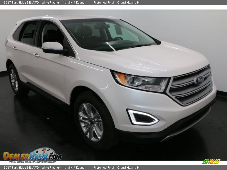 2017 Ford Edge SEL AWD White Platinum Metallic / Ebony Photo #7