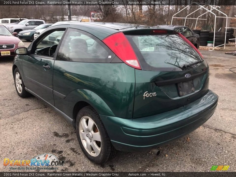 2001 Ford Focus ZX3 Coupe Rainforest Green Metallic / Medium Graphite Grey Photo #4