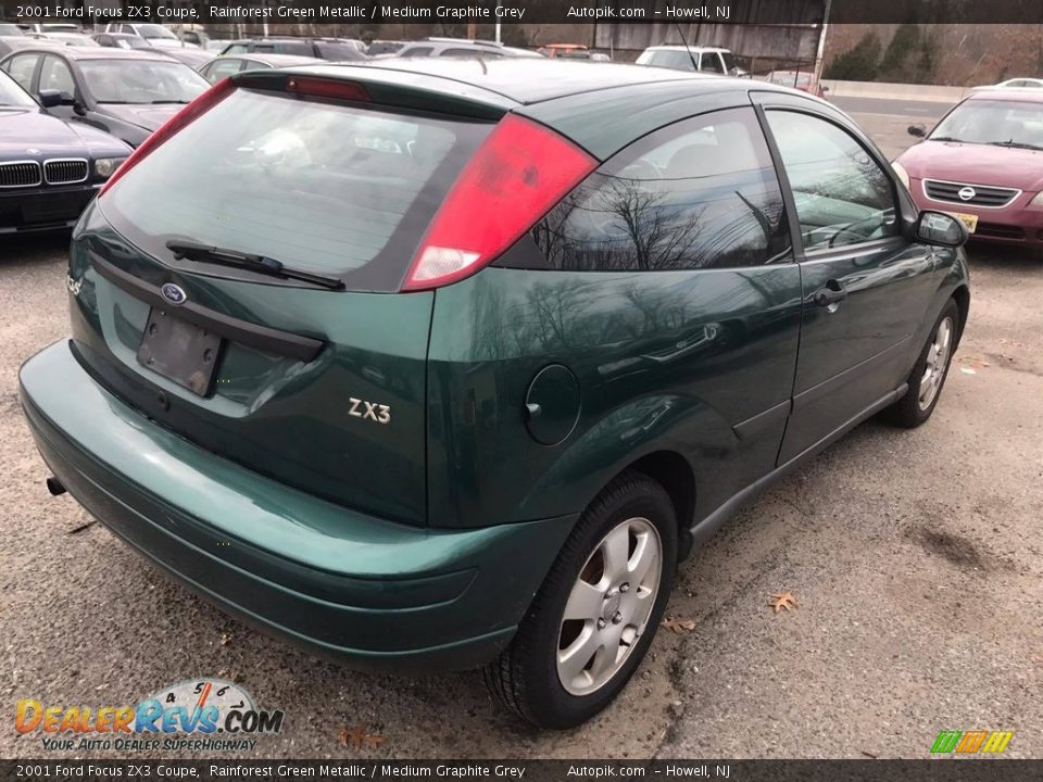 2001 Ford Focus ZX3 Coupe Rainforest Green Metallic / Medium Graphite Grey Photo #6