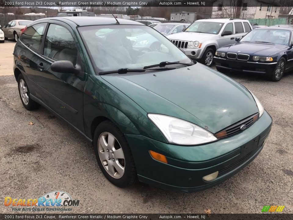 2001 Ford Focus ZX3 Coupe Rainforest Green Metallic / Medium Graphite Grey Photo #8