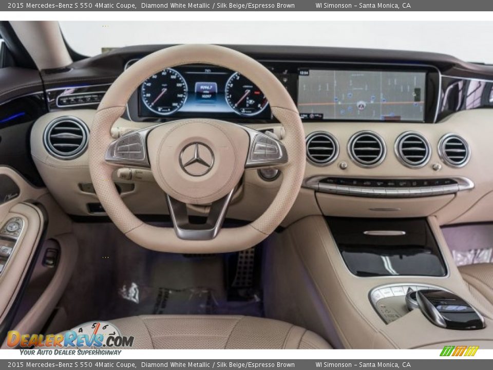2015 Mercedes-Benz S 550 4Matic Coupe Diamond White Metallic / Silk Beige/Espresso Brown Photo #4