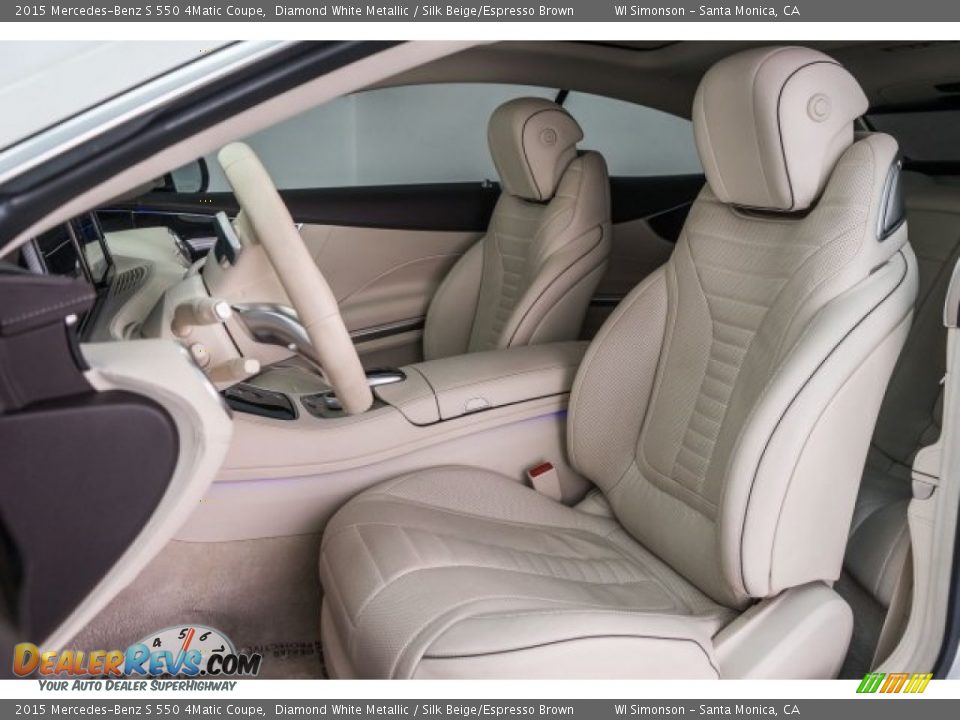 2015 Mercedes-Benz S 550 4Matic Coupe Diamond White Metallic / Silk Beige/Espresso Brown Photo #6