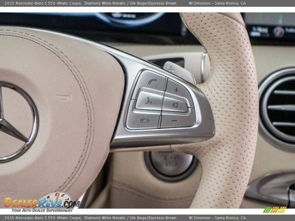 2015 Mercedes-Benz S 550 4Matic Coupe Diamond White Metallic / Silk Beige/Espresso Brown Photo #17