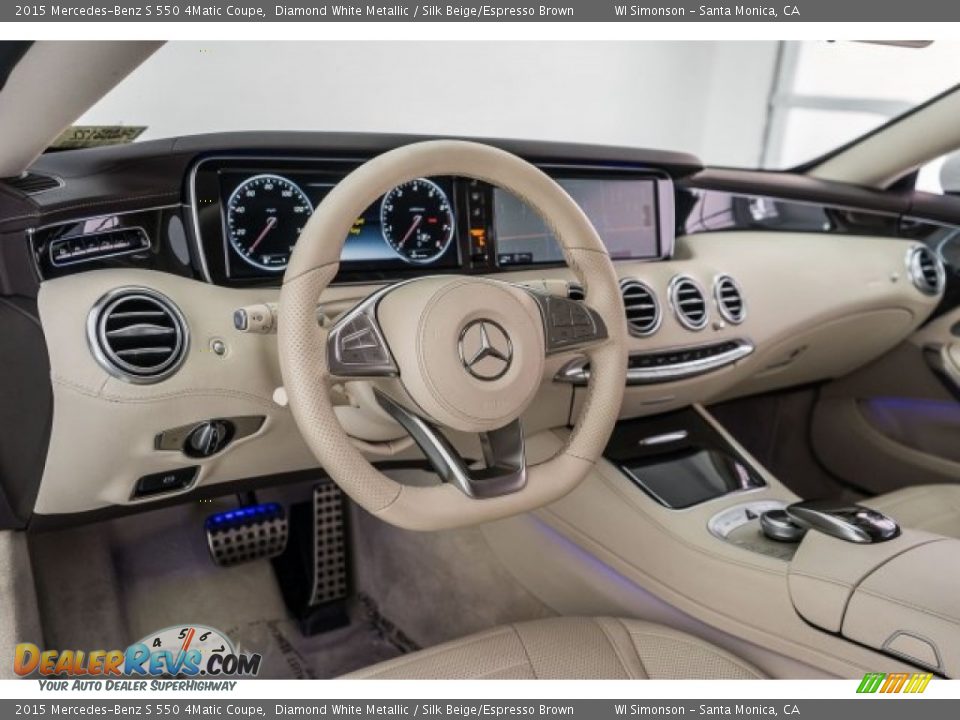 2015 Mercedes-Benz S 550 4Matic Coupe Diamond White Metallic / Silk Beige/Espresso Brown Photo #19