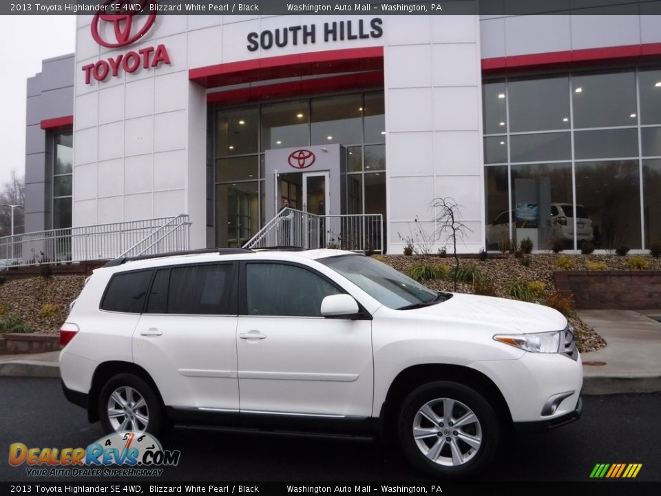 2013 Toyota Highlander SE 4WD Blizzard White Pearl / Black Photo #2