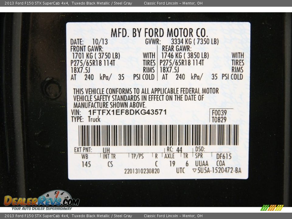 2013 Ford F150 STX SuperCab 4x4 Tuxedo Black Metallic / Steel Gray Photo #16