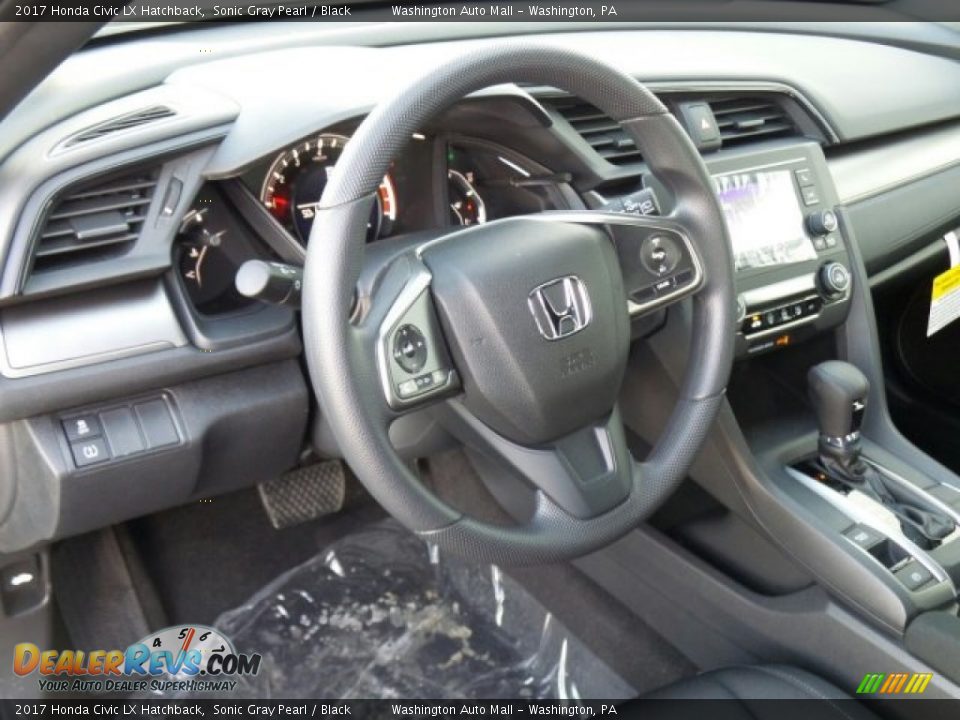 2017 Honda Civic LX Hatchback Sonic Gray Pearl / Black Photo #9