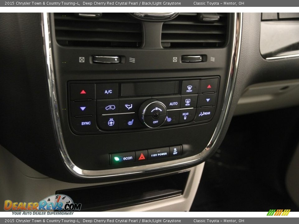2015 Chrysler Town & Country Touring-L Deep Cherry Red Crystal Pearl / Black/Light Graystone Photo #9