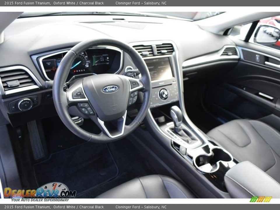 2015 Ford Fusion Titanium Oxford White / Charcoal Black Photo #11