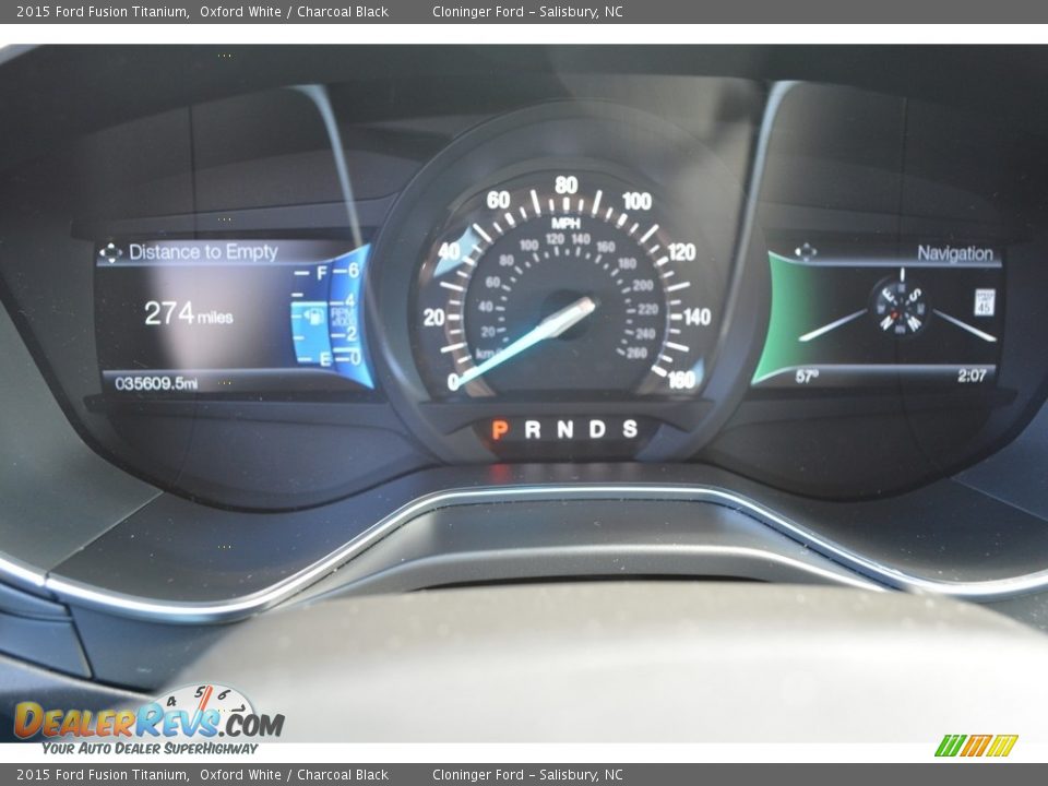 2015 Ford Fusion Titanium Oxford White / Charcoal Black Photo #23