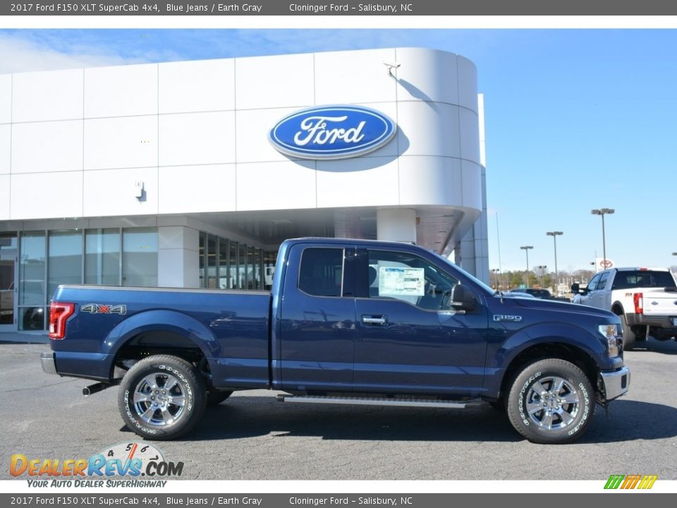 2017 Ford F150 XLT SuperCab 4x4 Blue Jeans / Earth Gray Photo #2