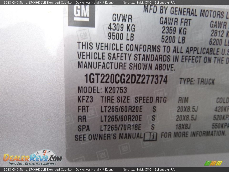 2013 GMC Sierra 2500HD SLE Extended Cab 4x4 Quicksilver Metallic / Ebony Photo #19