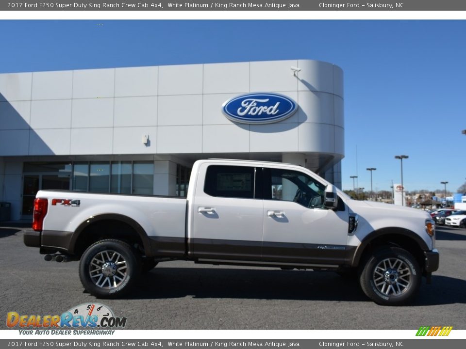 2017 Ford F250 Super Duty King Ranch Crew Cab 4x4 White Platinum / King Ranch Mesa Antique Java Photo #2
