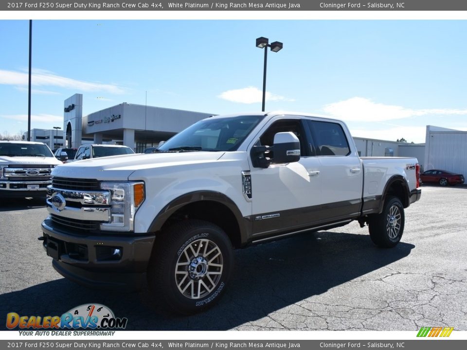 2017 Ford F250 Super Duty King Ranch Crew Cab 4x4 White Platinum / King Ranch Mesa Antique Java Photo #3