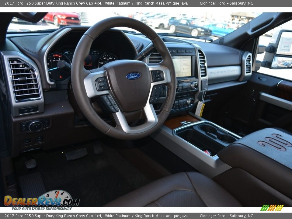 2017 Ford F250 Super Duty King Ranch Crew Cab 4x4 White Platinum / King Ranch Mesa Antique Java Photo #11
