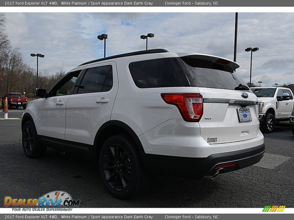 2017 Ford Explorer XLT 4WD White Platinum / Sport Appearance Dark Earth Gray Photo #22