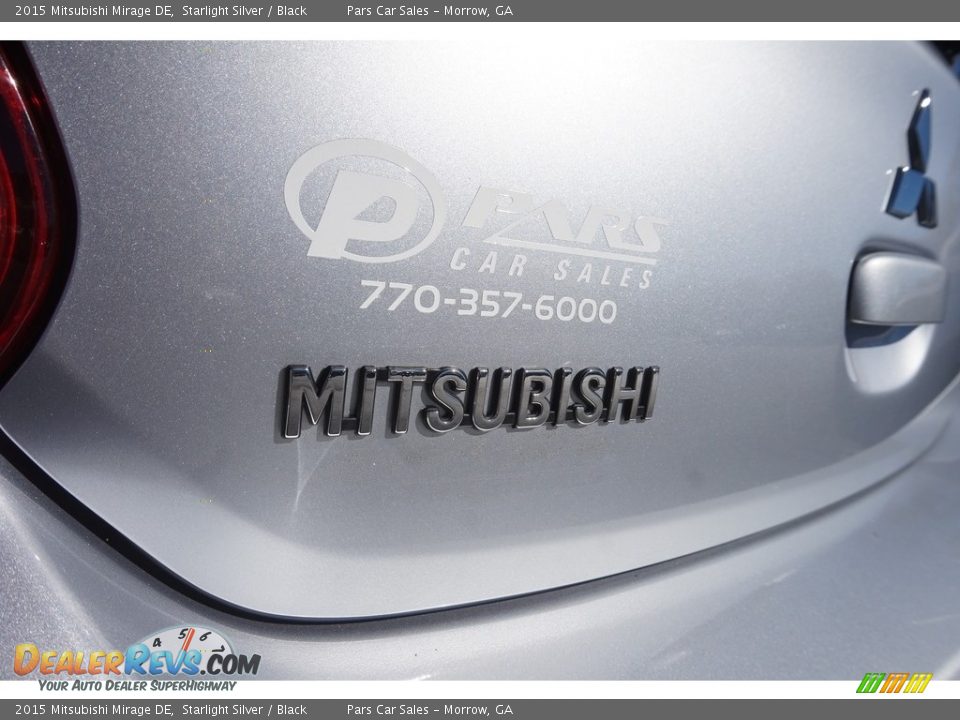 2015 Mitsubishi Mirage DE Starlight Silver / Black Photo #10
