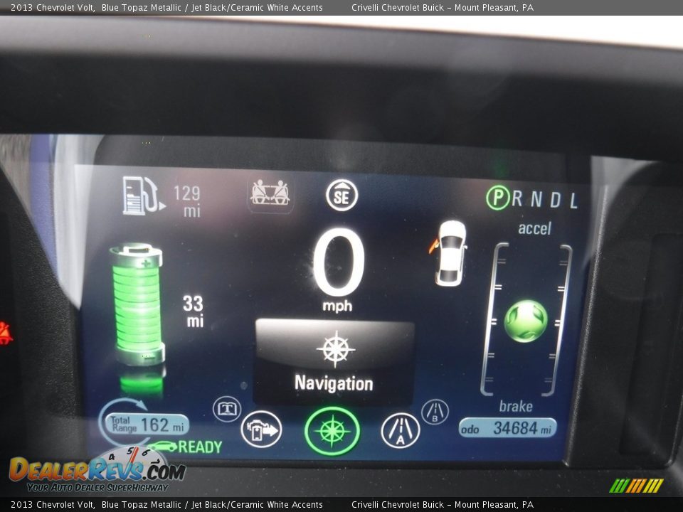 2013 Chevrolet Volt Blue Topaz Metallic / Jet Black/Ceramic White Accents Photo #36