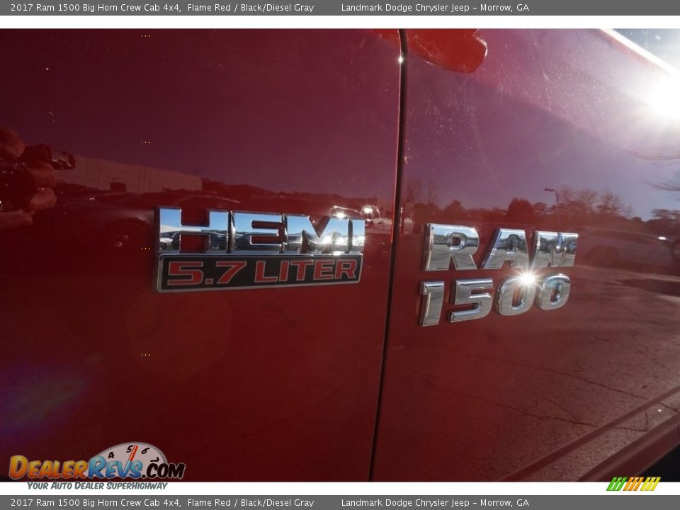 2017 Ram 1500 Big Horn Crew Cab 4x4 Flame Red / Black/Diesel Gray Photo #6