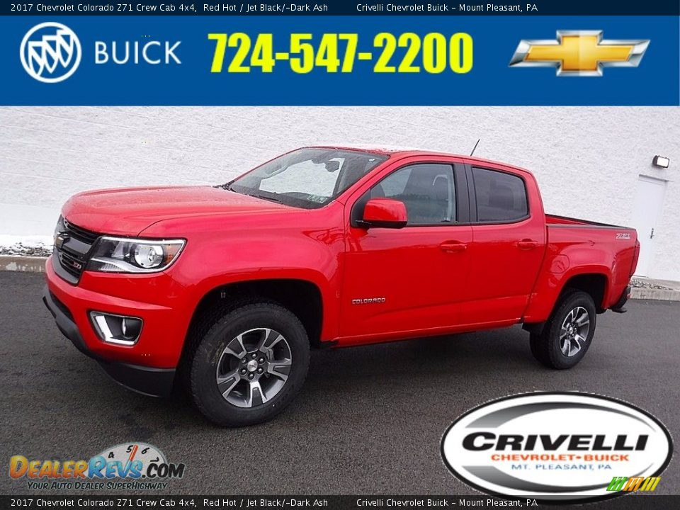 2017 Chevrolet Colorado Z71 Crew Cab 4x4 Red Hot / Jet Black/­Dark Ash Photo #1