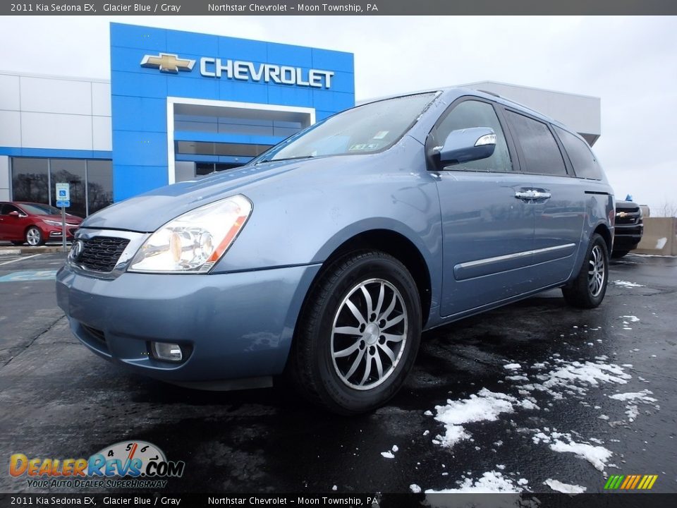 2011 Kia Sedona EX Glacier Blue / Gray Photo #2