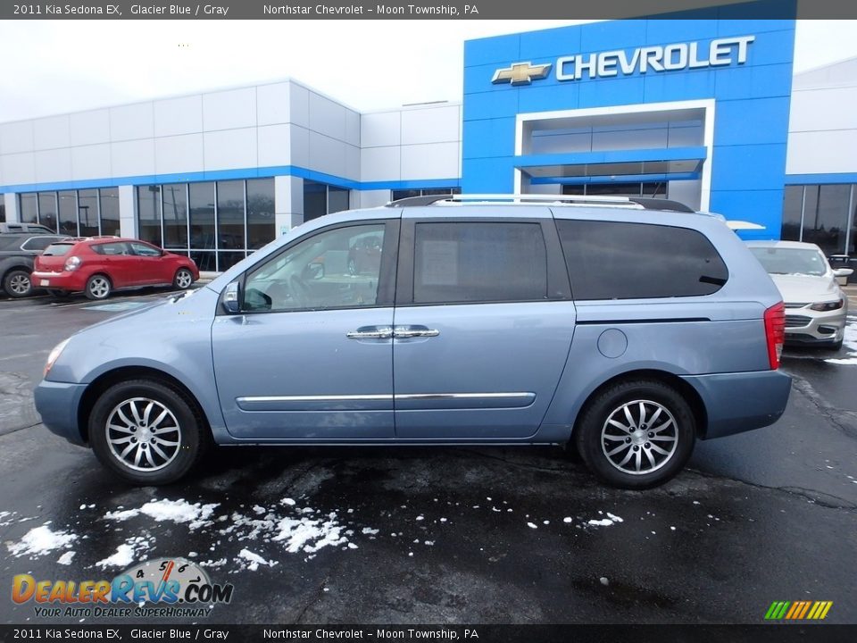 2011 Kia Sedona EX Glacier Blue / Gray Photo #3