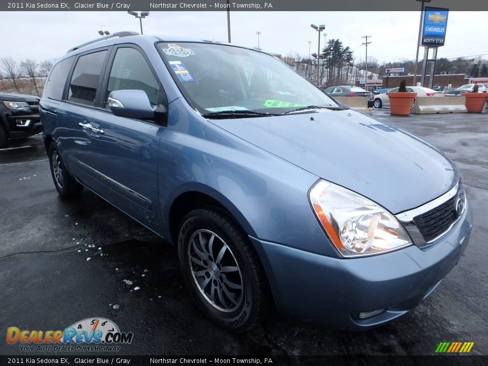2011 Kia Sedona EX Glacier Blue / Gray Photo #11