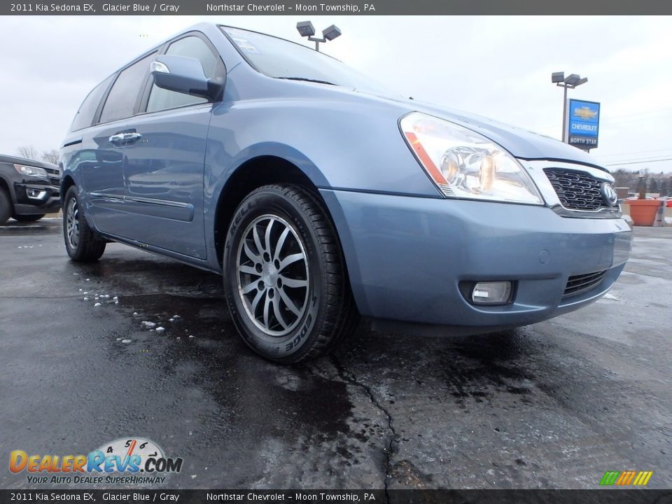 2011 Kia Sedona EX Glacier Blue / Gray Photo #12