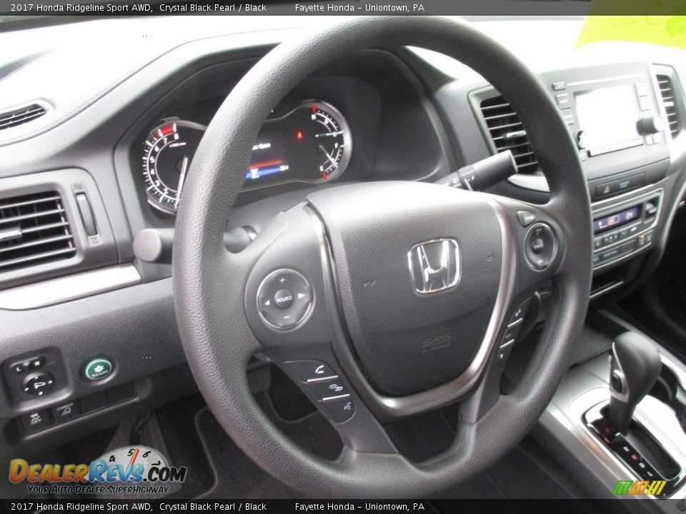 2017 Honda Ridgeline Sport AWD Crystal Black Pearl / Black Photo #10