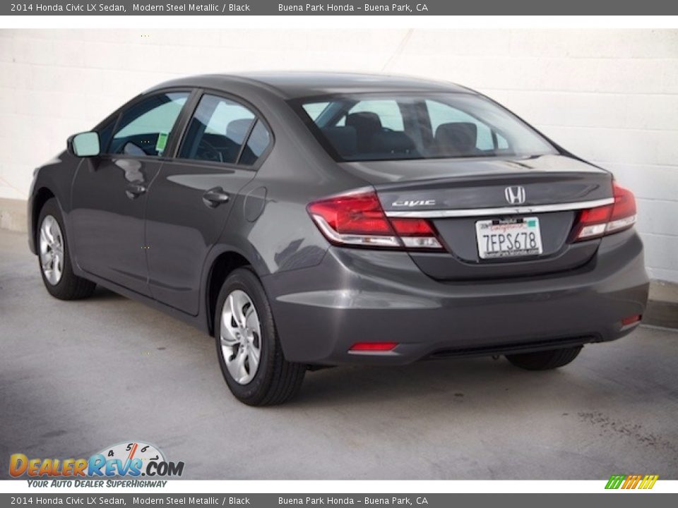 2014 Honda Civic LX Sedan Modern Steel Metallic / Black Photo #2