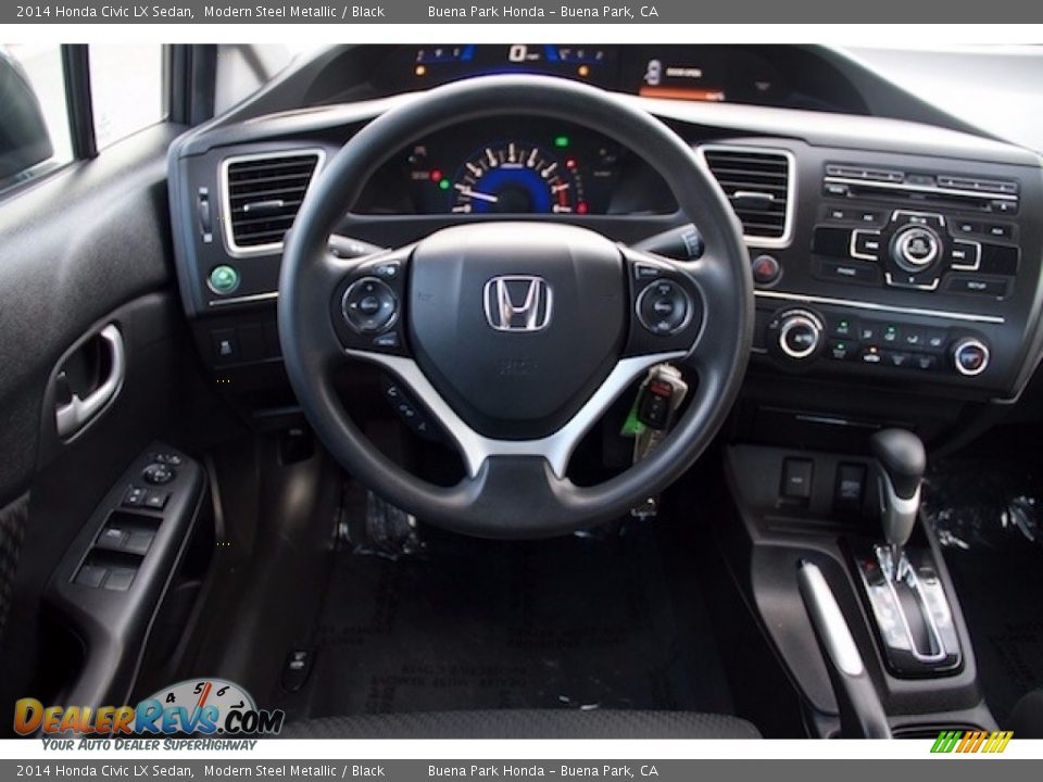 2014 Honda Civic LX Sedan Modern Steel Metallic / Black Photo #5