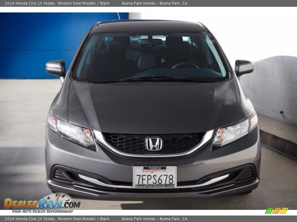 2014 Honda Civic LX Sedan Modern Steel Metallic / Black Photo #7