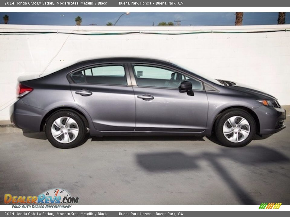 2014 Honda Civic LX Sedan Modern Steel Metallic / Black Photo #8