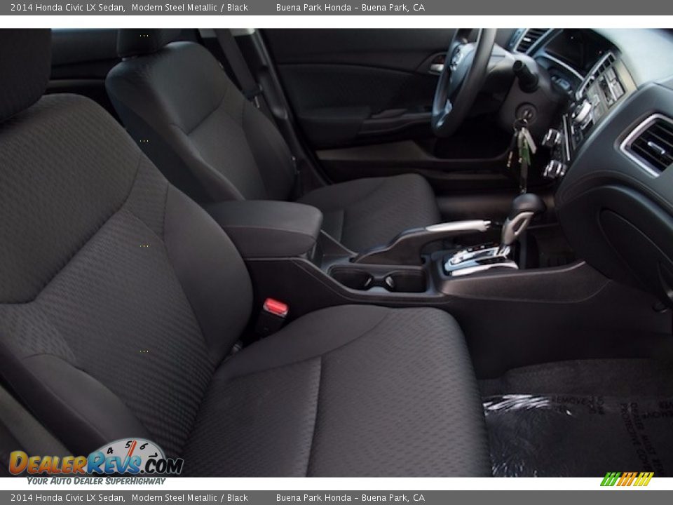 2014 Honda Civic LX Sedan Modern Steel Metallic / Black Photo #16