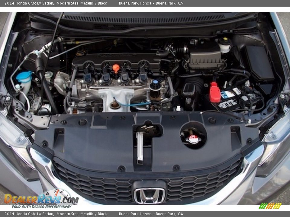 2014 Honda Civic LX Sedan Modern Steel Metallic / Black Photo #24