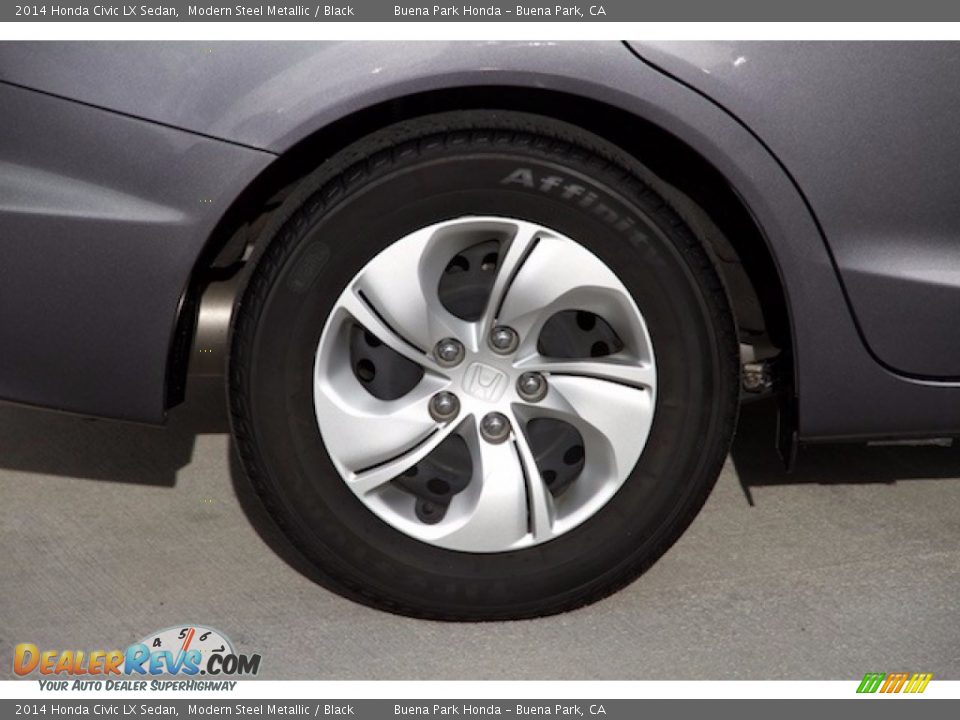 2014 Honda Civic LX Sedan Modern Steel Metallic / Black Photo #28