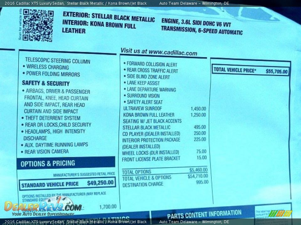 2016 Cadillac XTS Luxury Sedan Stellar Black Metallic / Kona Brown/Jet Black Photo #28