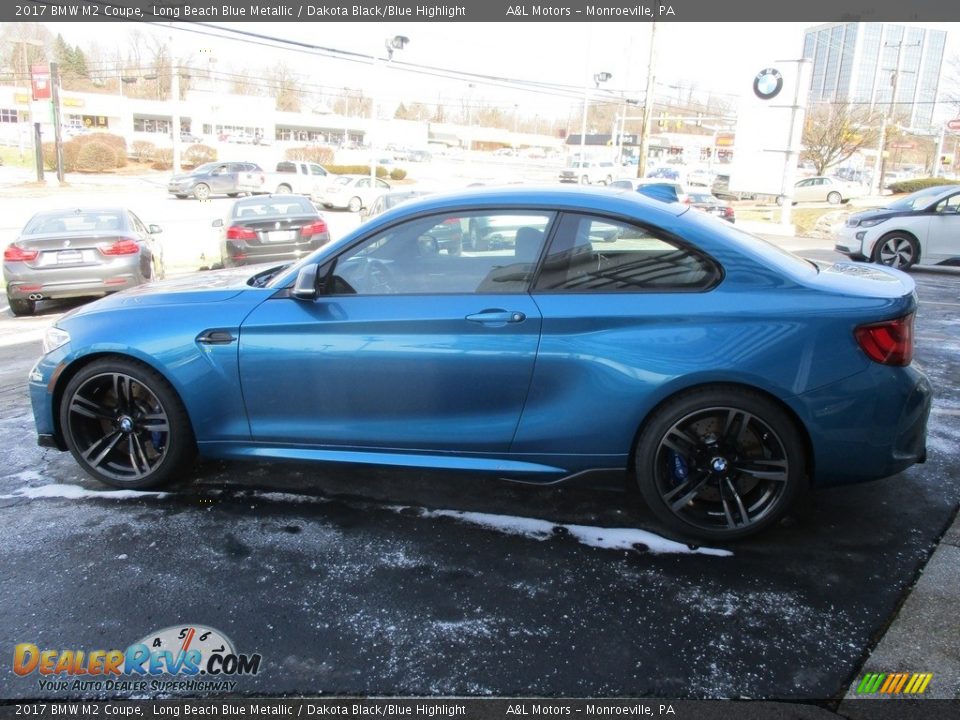2017 BMW M2 Coupe Long Beach Blue Metallic / Dakota Black/Blue Highlight Photo #6