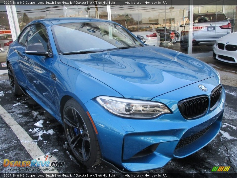 2017 BMW M2 Coupe Long Beach Blue Metallic / Dakota Black/Blue Highlight Photo #9