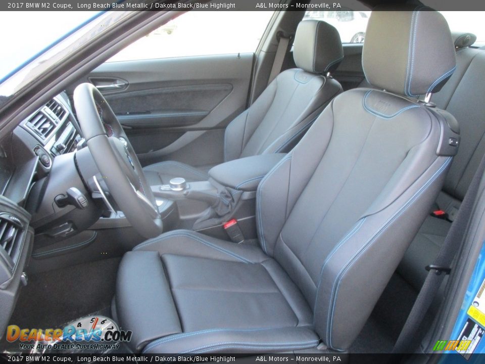 Dakota Black/Blue Highlight Interior - 2017 BMW M2 Coupe Photo #12