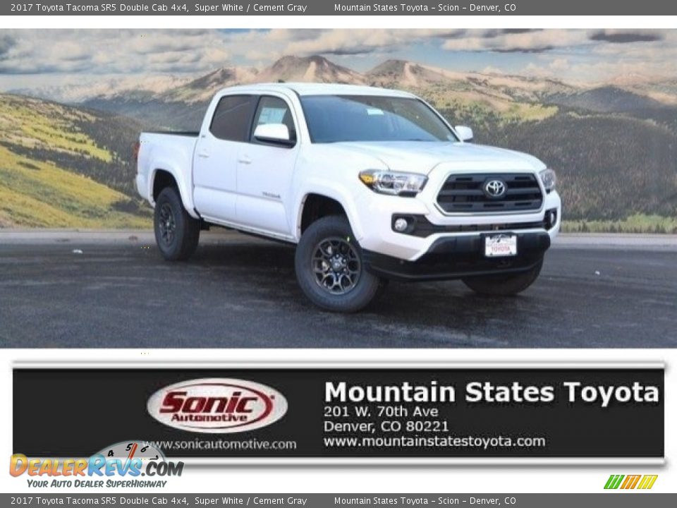 2017 Toyota Tacoma SR5 Double Cab 4x4 Super White / Cement Gray Photo #1
