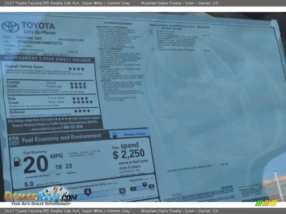 2017 Toyota Tacoma SR5 Double Cab 4x4 Super White / Cement Gray Photo #10